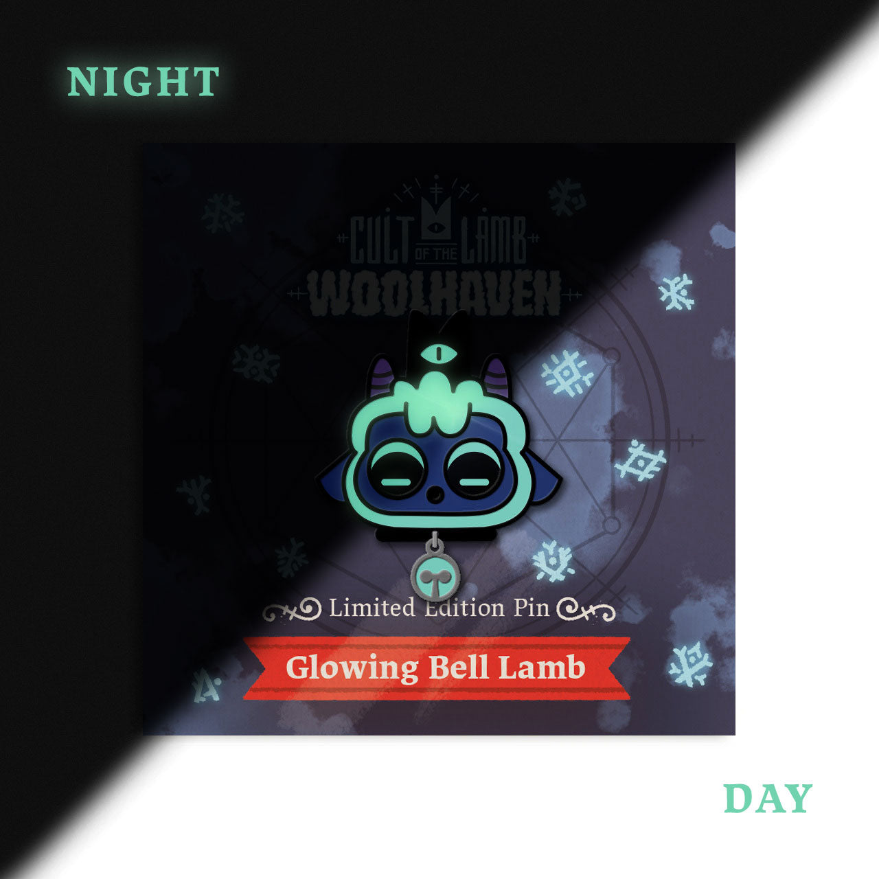 Cult of the Lamb Glowing Bell Enamel Pin