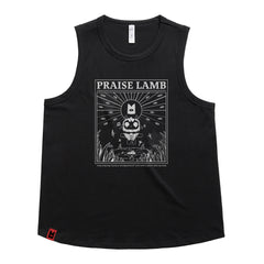 //merch.devolverdigital.co/cdn/shop/files/Praise-Lamb_black-tank_render_1024x1024.jpg?v=1705327872 Cult of the Lamb Praise Lamb Tank Top (Black)