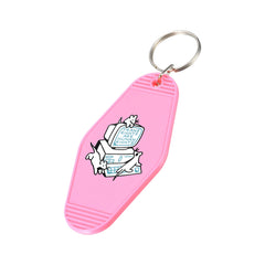 //merch.devolverdigital.co/cdn/shop/files/Pride2025-Motel-keyring_RENDER-1_1024x1024.jpg?v=1748620656 Devolver Y'all Means All Motel Keyring