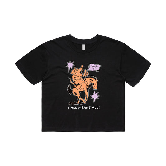 Devolver Y'all Means All Crop Top (Black)